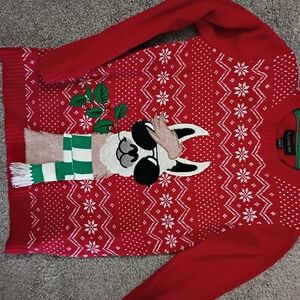Red Holiday Llama Sweater - Blizzard Bay
